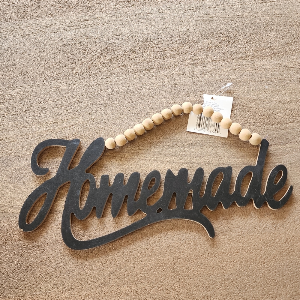 Farmhouse wooden beaded HOMEMADE sign